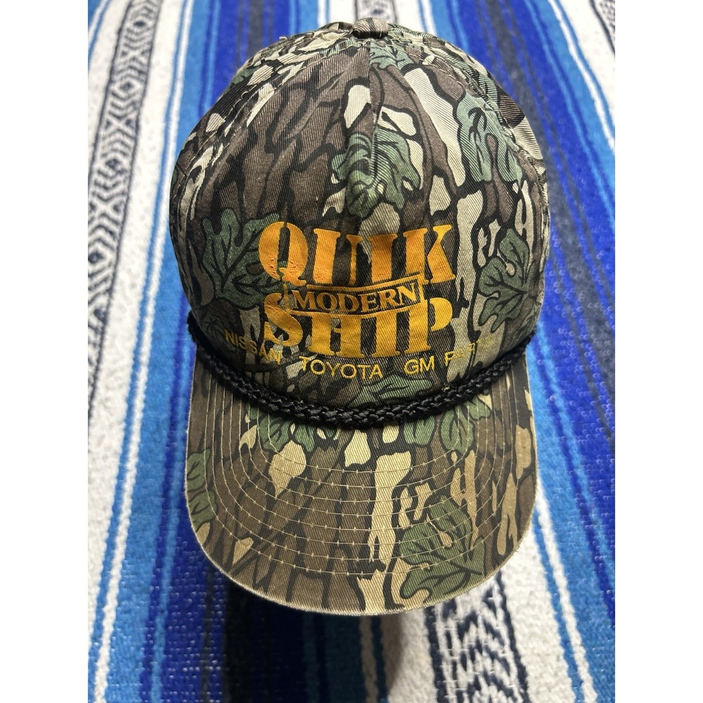 Vintage Nissan Toyota Quik Modern Ship Camo Snapback Hat GM Parts Rope